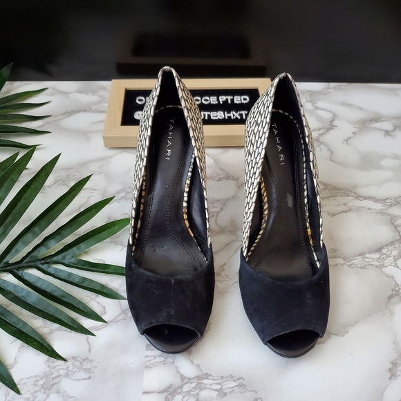 Tahari Peep Toe Pumps - Picture 2 of 10